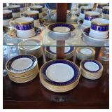 Royal Worcester Imperial pattern cobalt blue and 22k gold fine china