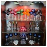 Vintage crystal wine glasses, vases, cruet and more
