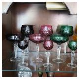 Vintage crystal wine glasses, vases, cruet and more