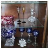 Vintage crystal wine glasses, vases, cruet and more