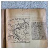 1940s World War II scrapbook, news clippings, pictures