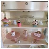 Vintage cake stands, Fenton Glass