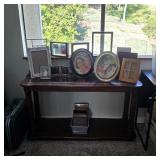 Console or sofa table, picture frames