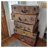 Vintage suitcases and trunk