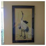 Vintage Japanese framed scroll