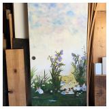Sliding closet doors custom painted with Brambly Hedge mice