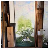 Sliding closet doors custom painted with Brambly Hedge mice
