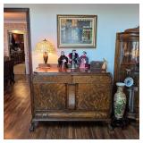 Antique tiger oak sideboard buffet