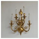 Vintage brass candelabra wall sconce