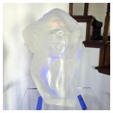 Frederick Elliott Hart "Reflections" Lucite sculpture on lit acrylic rotating stand