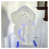 Frederick Elliott Hart "Reflections" Lucite sculpture on lit acrylic rotating stand