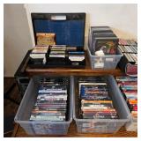 CDs, DVDs, vinyl records, cassette tapes
