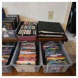 CDs, DVDs, vinyl records, cassette tapes