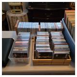 CDs, DVDs, vinyl records, cassette tapes