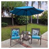 Patio furniture and outdoor umbrella