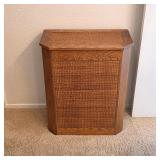 Vintage wood and rattan hamper