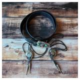 Southwest bolo ties and belt with buckle