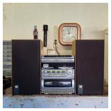 Philps Magnavox bookshelf stereo CD changer, JBL bookshelf speakers