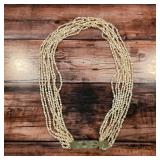 Hand carved jade and pearl necklace