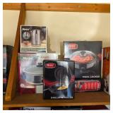 Kitchen items, cookware, and serving pieces