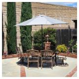 Patio furniture set with umbrella
