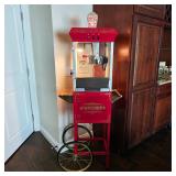 Vintage style popcorn machine cart