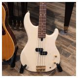 Custom bass guitar with Fender neck
