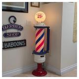 Beautifully restored antique barber pole