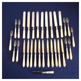 Landers Frary & Clark Aetna Works sterling silver and pearl handled 19th century Victorian flatware 