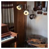 Koch Lowy three-globe chrome floor lamp, restored and tested
