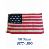 Authentic full-size 38-star American flag, 1877-1890