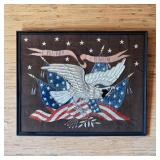 Late 19th / early 20th century Asian / Japanese export silk embroidery patriotic panel