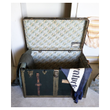 Vintage steamer trunk which held an unbelievable collection of historical pieces and militaria
