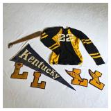 1920s collegiate pieces, including a football jersey, pennant, letters, and even a fraternity paddle