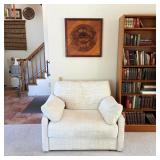 Restoration Hardware "The Cloud" chair, David Criner wooden assemblage MCM wall decor