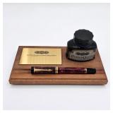 Parker Pen Company Duofold Pen with Desk Display and Ink