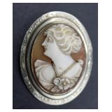 Lot # : 95 - Antique 14K Habille Cameo Brooch