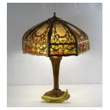 Lot # : 71 - Tiffany Style Slag Glass Lamp