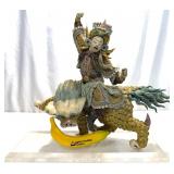 Lot # : 157 - Chinese Ceramic Roof Ornament Dragon Warrior