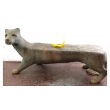 Lot # : 203 - 53" Lost Wax Cast Bronze Panther Bench