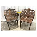 Lot # : 79 - HEAVY Victorian Cast Iron Fern Garden Chairs