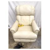 Lot # : 141 - La-Z-Boy White Leather Electric Recliner