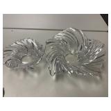 2 CRYSTAL FLARE BOWLS