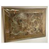 LARGE DRAGON EMBROIDERED TAPESTRY
