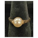 10KT RING PEARL