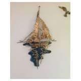 Brass Sailboat & Birds