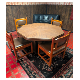 Vintage Table with Rolling Chairs