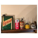 Castrol Brevetee Oil Can | Valvoline 2 Cycle Engine Lubricant | World Graphite Penetrating Oil | Wye