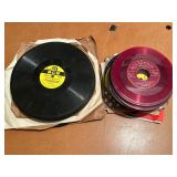 Incredible collection of vintage vinyl records in 33, 45 and 78 selections.