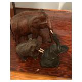 Hand Carved Teak Wood Elephants 